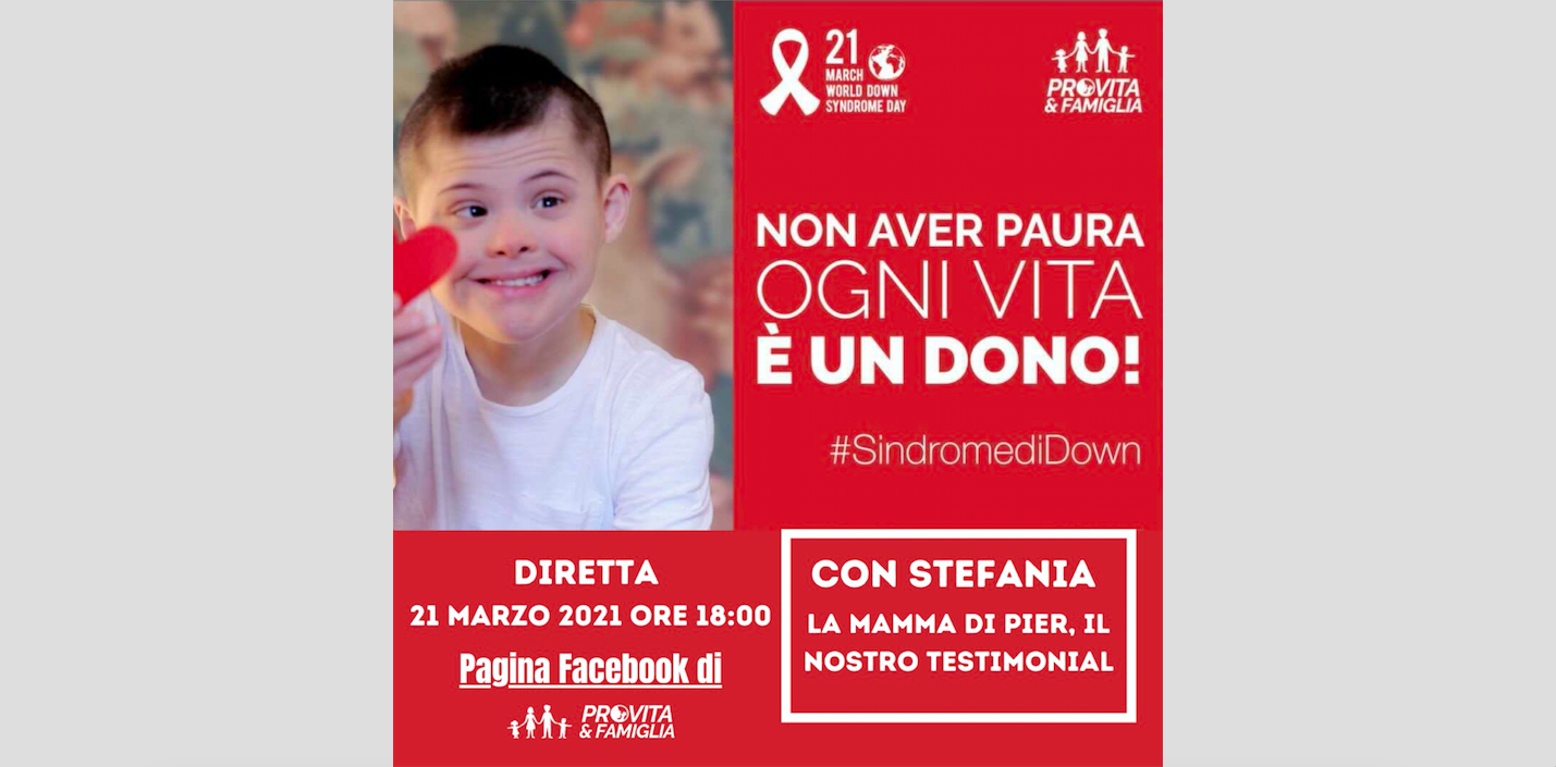 Ogni vita è un dono - Diretta Facebook per la Giornata sulla Sindrome di Down 1